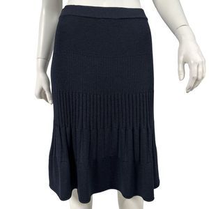 Womens St. John Basics Black Santana Knit A-Line Skirt Size 4